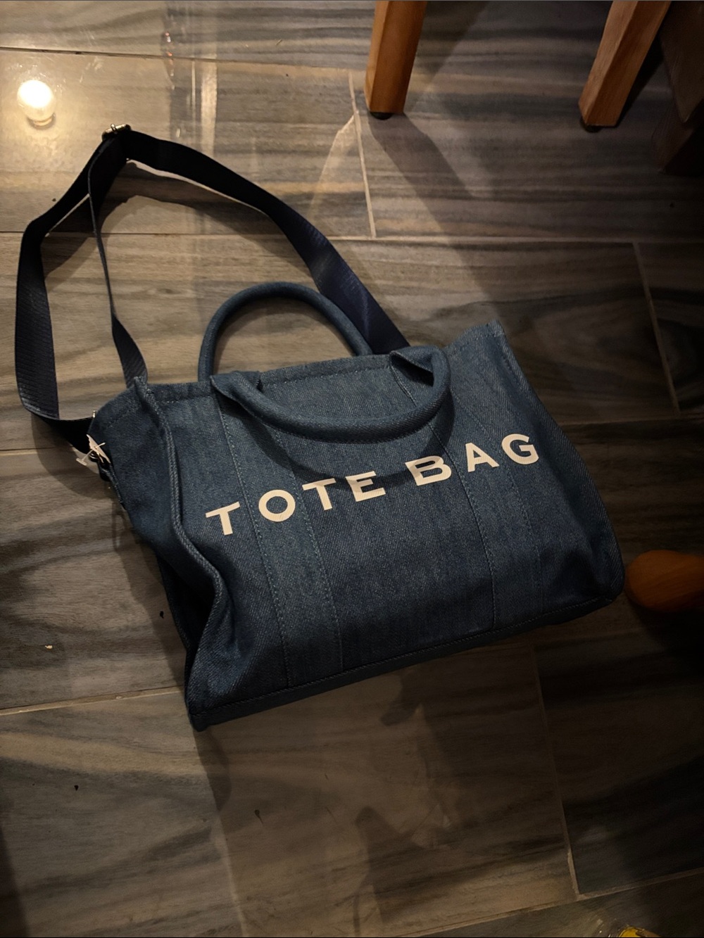 totes Denim Blue Tote Bag Crossbody